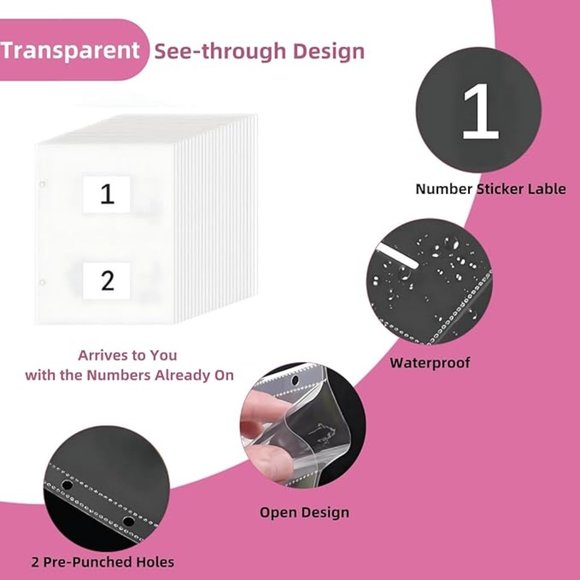 Clear 100 Envelopes Money Saving Challenge Kit - Picture 5 of 5